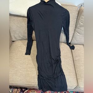 Velvet black dress long sleeve